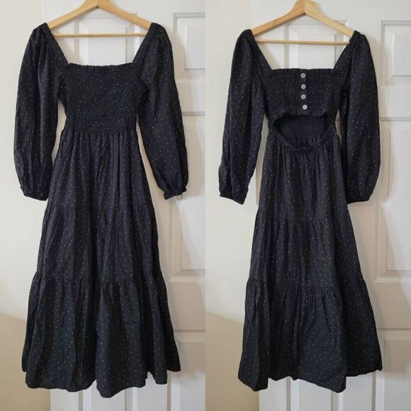 Madewell Lucie Tiered Midi Dress in Dot Item NH099 S NWT - Picture 2 of 9